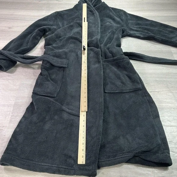 Tommy Bahama Robe Mens Medium Gray Fleece Belted Lounge Sleepwear Bathrobe - Picture 9 of 11